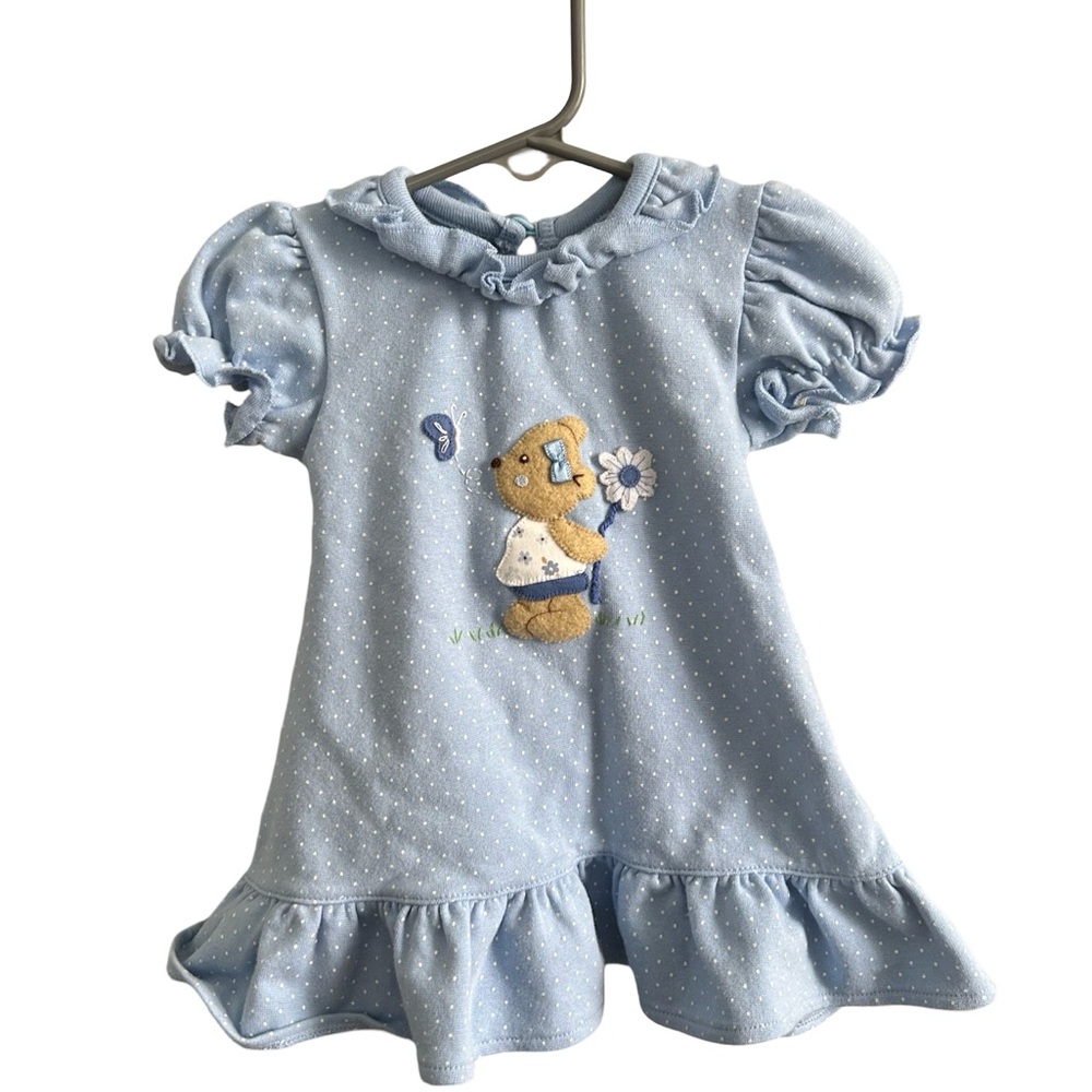 Vintage Luigi Dress with Bear Embroidery